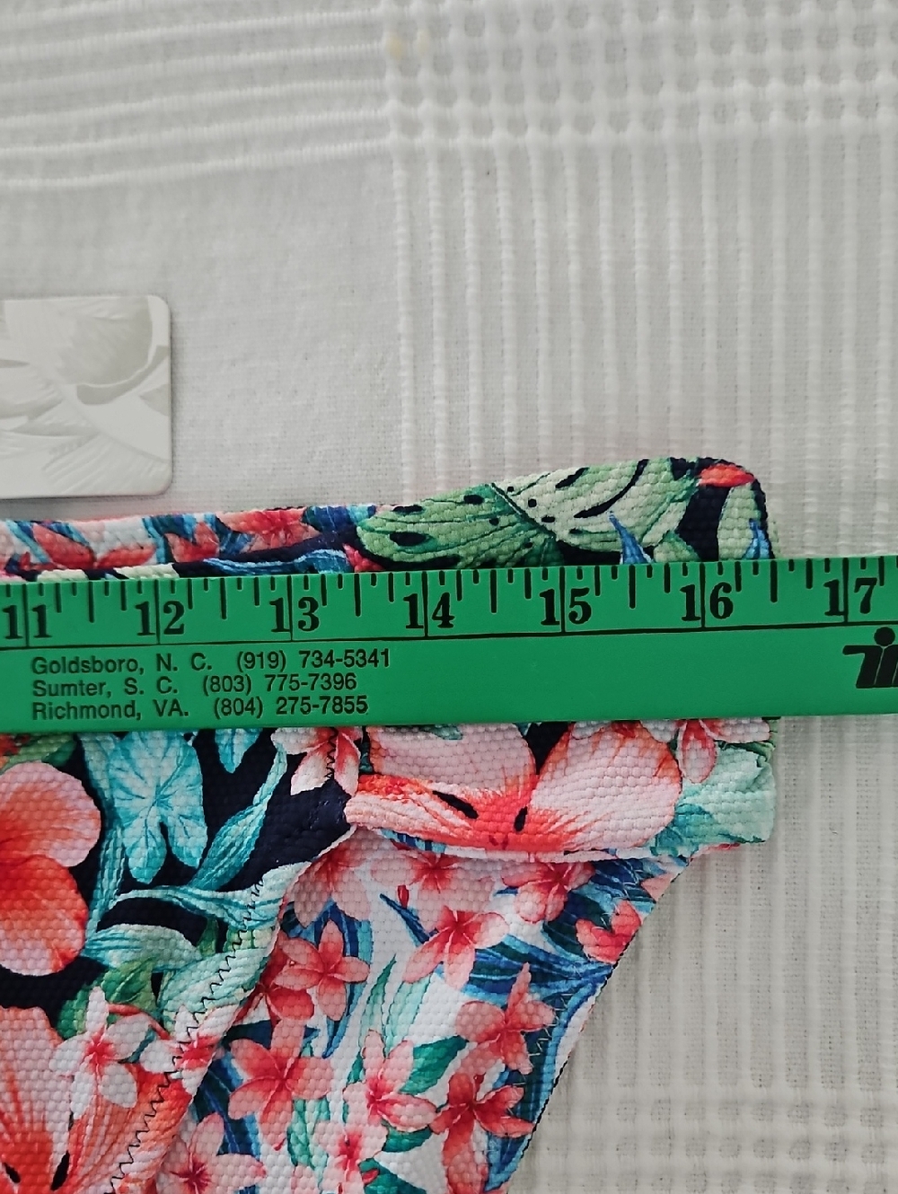 Tommy Bahama Reversible Hipster Textured Bikini Bottom: Navy/Floral/Tropical: XL - Picture 11 of 13
